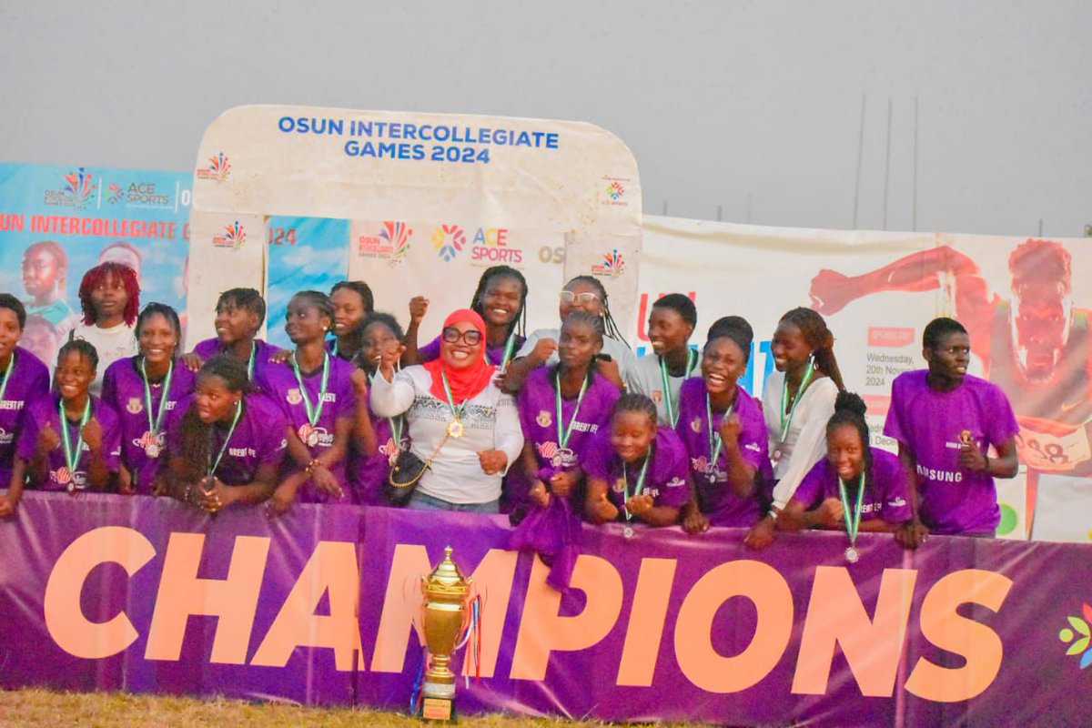 OsunInterCGames's tweet photo. "Obafemi Awolowo University crowned overall winners of the Osun Intercollegiate Games 2024 with an impressive medal haul: 12 Gold 🥇 and 2 Bronze 🥉!

#OsunInterCollegiateGames24
#AceSports" https://t.co/51K91l4g92