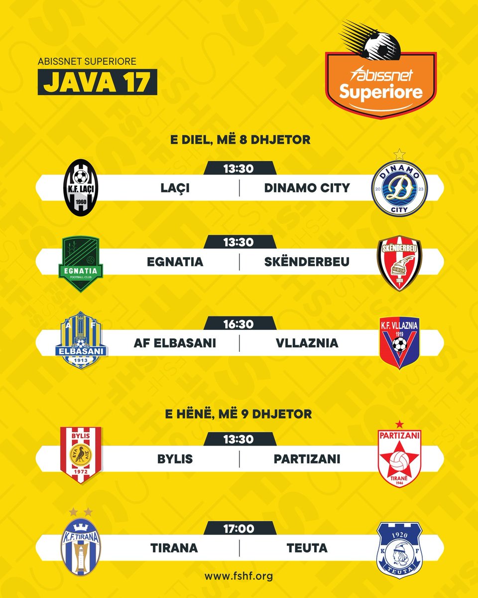 FSHForg's tweet image. ⚽ Abissnet Superiore 
🗓 Java 1️⃣7️⃣

#abissnetsuperiore | #java17 #futboll #fshf