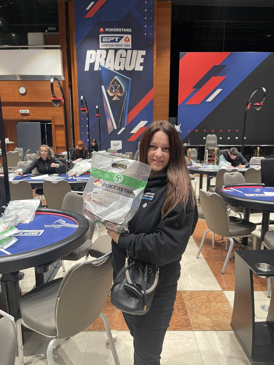 SwiftSuccess8's tweet photo. First time playing EPT Prague, Eureka Main Event:
♠️ One Bullet
♥️ One Bag
♣️ ITM
♦️ New Flag
🏆The Aim (behind me in the pic)!
Day 2 today with 342k, average 200k.
@GrosvenorPoker @PokerStars @PokerNews #TeamGrosvenor #Poker #SponsoredPro #EPT #Prague #Win #Travel #Fun #Enjoy https://t.co/aKhkpNbl5L