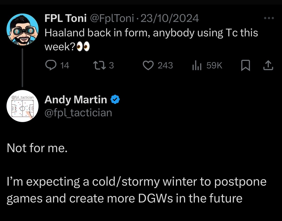 fpl_tactician's tweet photo. Some managers have the privilege of getting lineups before everyone else, some managers can tell the future. https://t.co/N5K8hpc9Fj