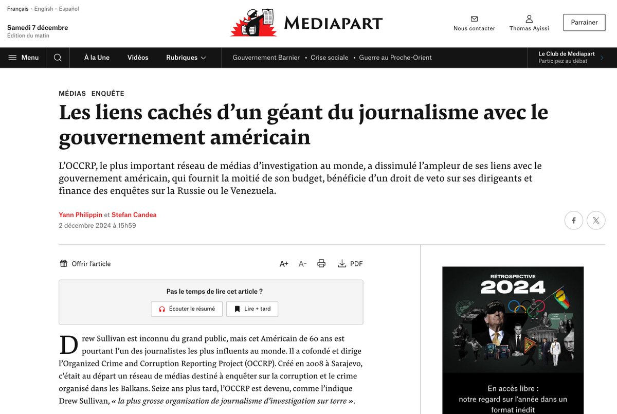 thomas7sea's tweet photo. Organized Crime and Corruption Reporting Project 
>Un américain ancien colonel de réserve membre des services secrets => origine du premier financement de l’OCCRP 
>L’OCCRP ne peut pas enquêter sur les USA, certains financements ciblent des pays ennemis des USA
#OCCRP #MediaPart https://t.co/qoCMeO3Nsa