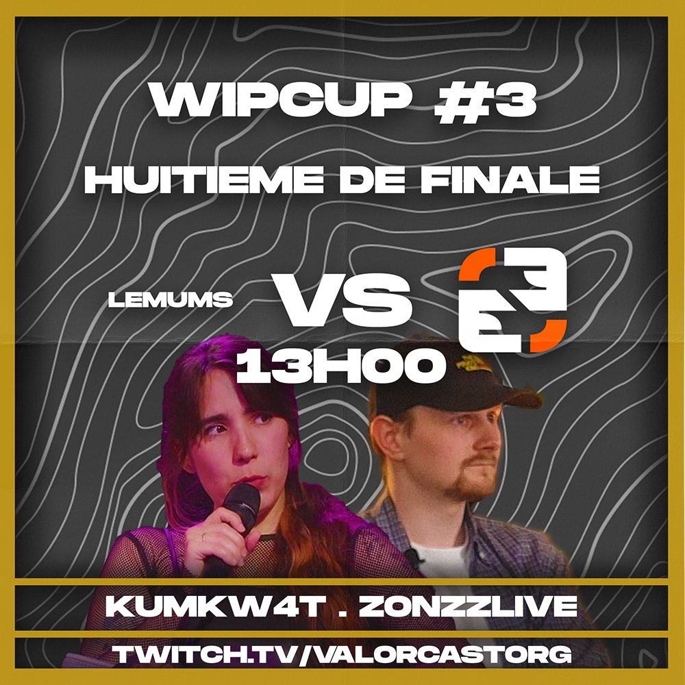 valor_cast's tweet photo. Nous repartons au cast de la #WipCup3 à partir de 13h avec dès le début un premier choc

#Lemums vs @EvozAEsport 

https://t.co/e77D5sovWs https://t.co/SLNOVSEyBX
