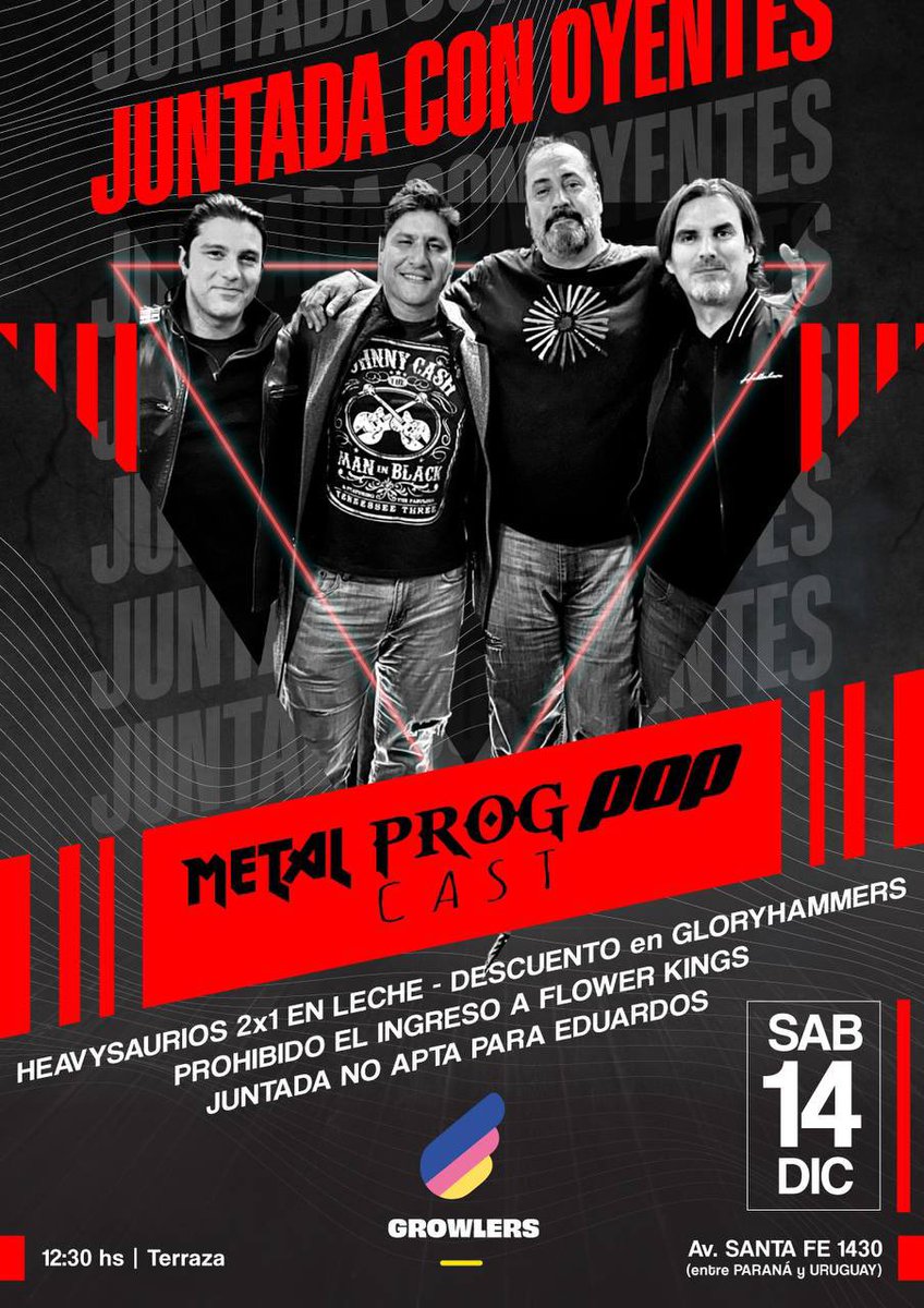 Juntada con oyentes!!!
Sábado 14/12/24 12:30 hs en Growlers Recoleta.
Agendátelo
Gracias <a href="/fernandoseijo/">► Fernando</a> y Tommy Bondoni por los Flyers!
