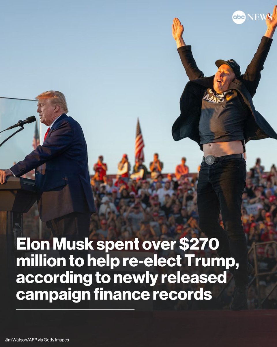 The legal max a person can donate to a candidate is $3,300.

But, when billionaires like Elon Musk exploit our broken campaign finance laws to donate a quarter of a billion dollars to a candidate, we’re no longer a democracy and it’s no longer an election — it’s an oligarchy and