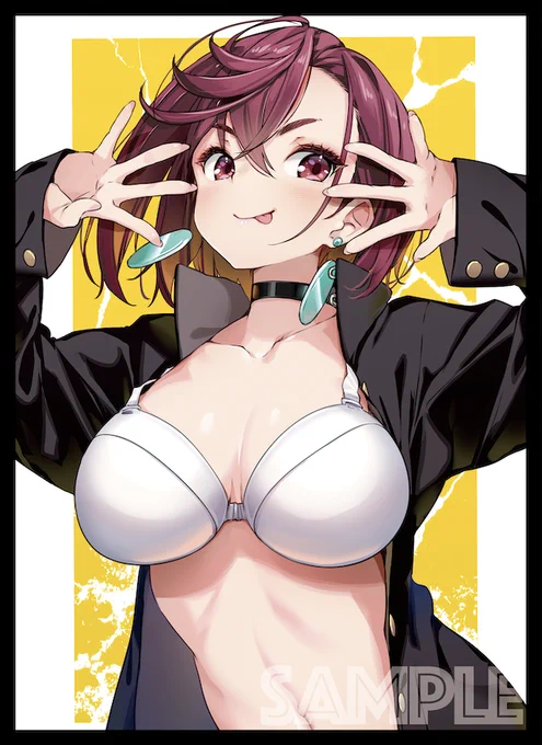 C105/エア冬コミ 新作発表⑦      もも の スリーブ(一部が光ってます) や プレイマット になります!       イラストレーターは Hong() 様です。 