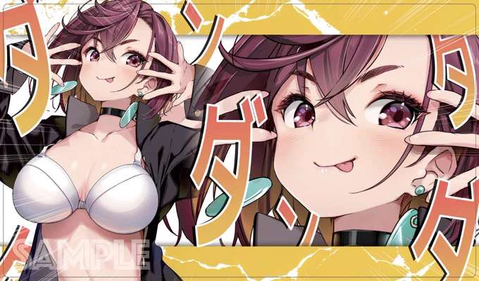 C105/エア冬コミ 新作発表⑦      もも の スリーブ(一部が光ってます) や プレイマット になります!       イラストレーターは Hong() 様です。 