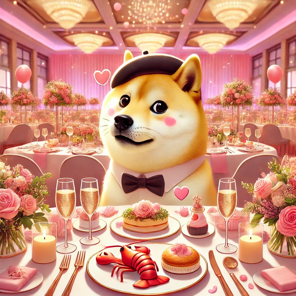 ChronosToken's tweet photo. Luxurious Wedding Reflections 🐾🍴

“The wedding banquet was overflowing with delicacies, but I couldn’t help thinking:
How wonderful it would be to share this amazing food with more people! 🍤💖
Happiness isn’t just about eating well, but enjoying it with everyone. 🐶✨”
#DogLifePhilosophy #MuchCute #WeddingHappiness
#DogeTT