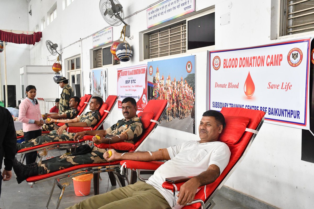 stcbsfnb's tweet image. &quot;Marking 60 yrs of valour! STC BSF Baikunthpur observed BSF&apos;s 60th Raising Day with a blood donation camp, in association with Maharaja Agrasen Lions Magnum Blood Centre. Proud of our volunteers!