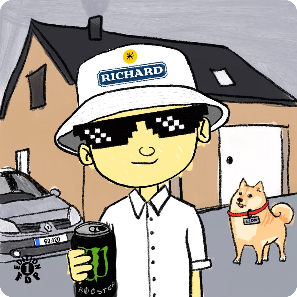 FrenchDreamPFP's tweet photo. @CryptoPicsou Jordan, notre French Dreamer préféré, est prêt pour la vague 2 des memecoins ! 🤑🔥 Avec son chien Elon (aka Doge Con) et sa Monster à la main, il attend juste que la lune l'appelle 🚀. Qui monte à bord ? 🌕 https://t.co/zitFVSo7go https://t.co/NOLIsdVsqU