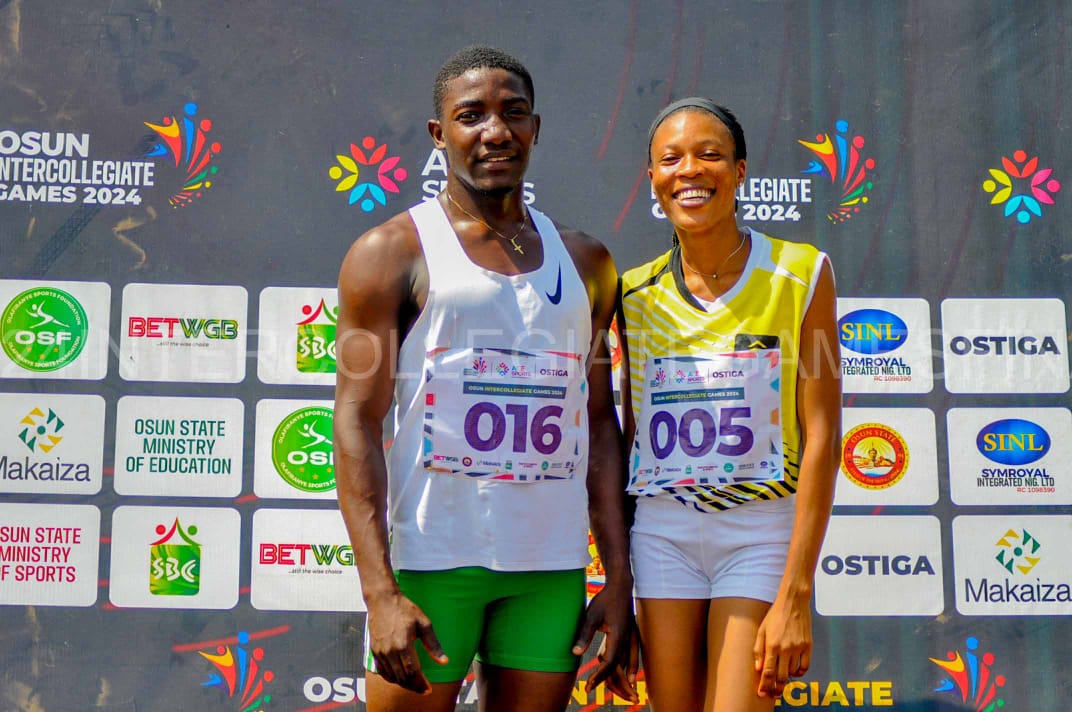OsunInterCGames's tweet photo. Adedoyin Oyeyemi of OAU 🏃‍♀️✨
Opeyemi Okunade of OSCOTECH 🏃‍♂️🔥

#OsunInterCollegiateGames24 #AceSports https://t.co/Q0gb21D5NT