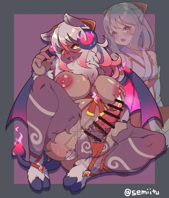 kitsuanさん()のところの巫女ヒロインちゃんをふたなりブタ妖魔にさせていただきました。描かせていただいてありがとうございます～! 