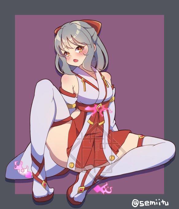 kitsuanさん()のところの巫女ヒロインちゃんをふたなりブタ妖魔にさせていただきました。描かせていただいてありがとうございます～! 