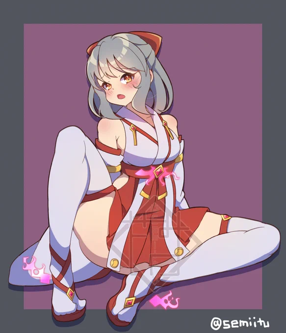 kitsuanさん()のところの巫女ヒロインちゃんをふたなりブタ妖魔にさせていただきました。描かせていただいてありがとうございます～! 