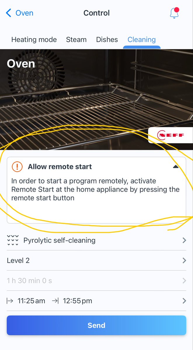 kvikdev's tweet photo. Hi @NEFFHomeUK this defeats the whole purpose of remote start! #PoorDesign

Every time one opens, and closes, the door you have to activate remote start from Oven. https://t.co/bEQz7NAFHR
