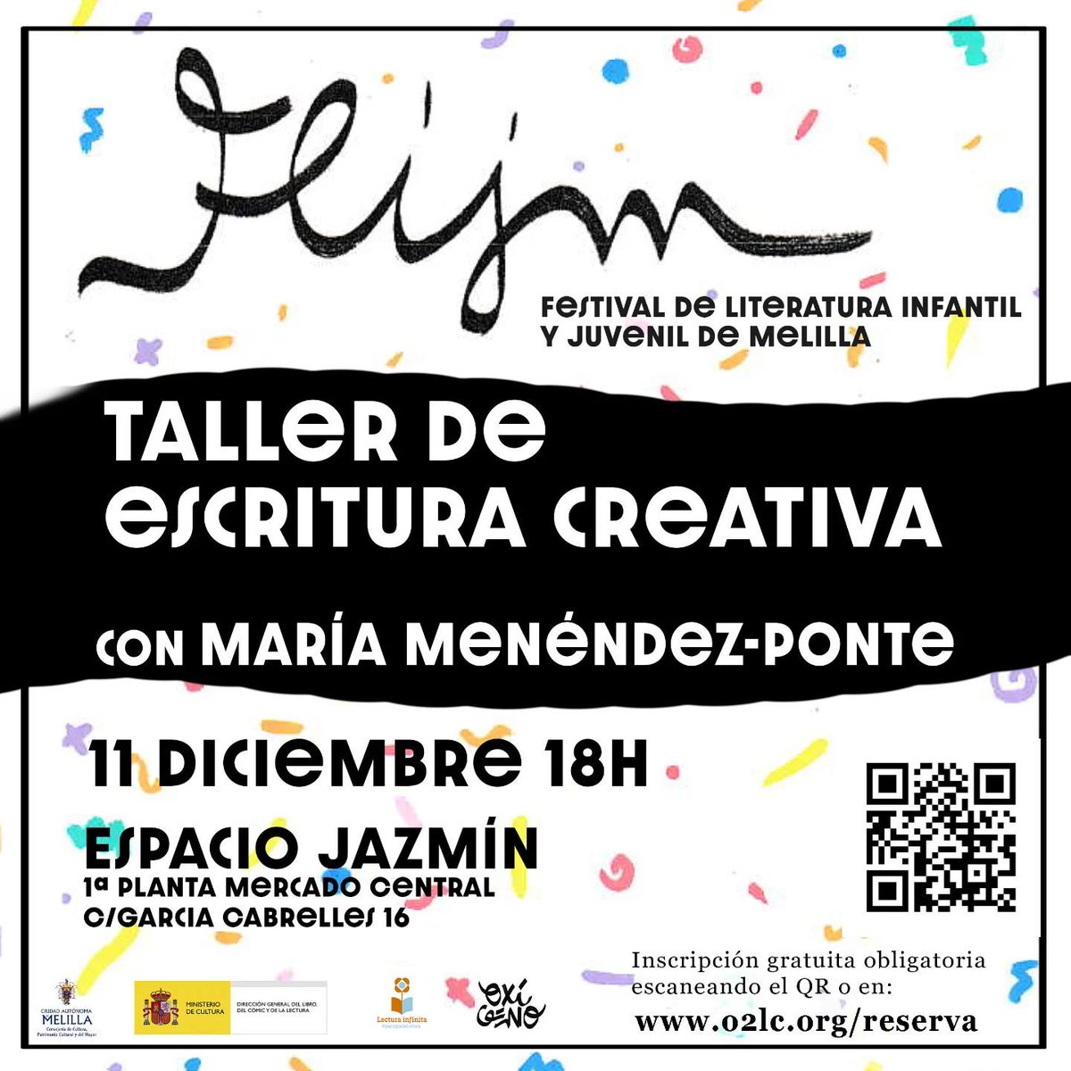 La  escritora María Menéndez-Porte participará el próximo miércoles en un taller de escritura  creativa organizado por <a href="/oxigenolc/">oxígeno lab cultural</a>. La cita será en el Espacio Jazmín del Mercado Central y está enmarcada en el Festival de  Literatura Infantil y Juvenil de #Melilla.