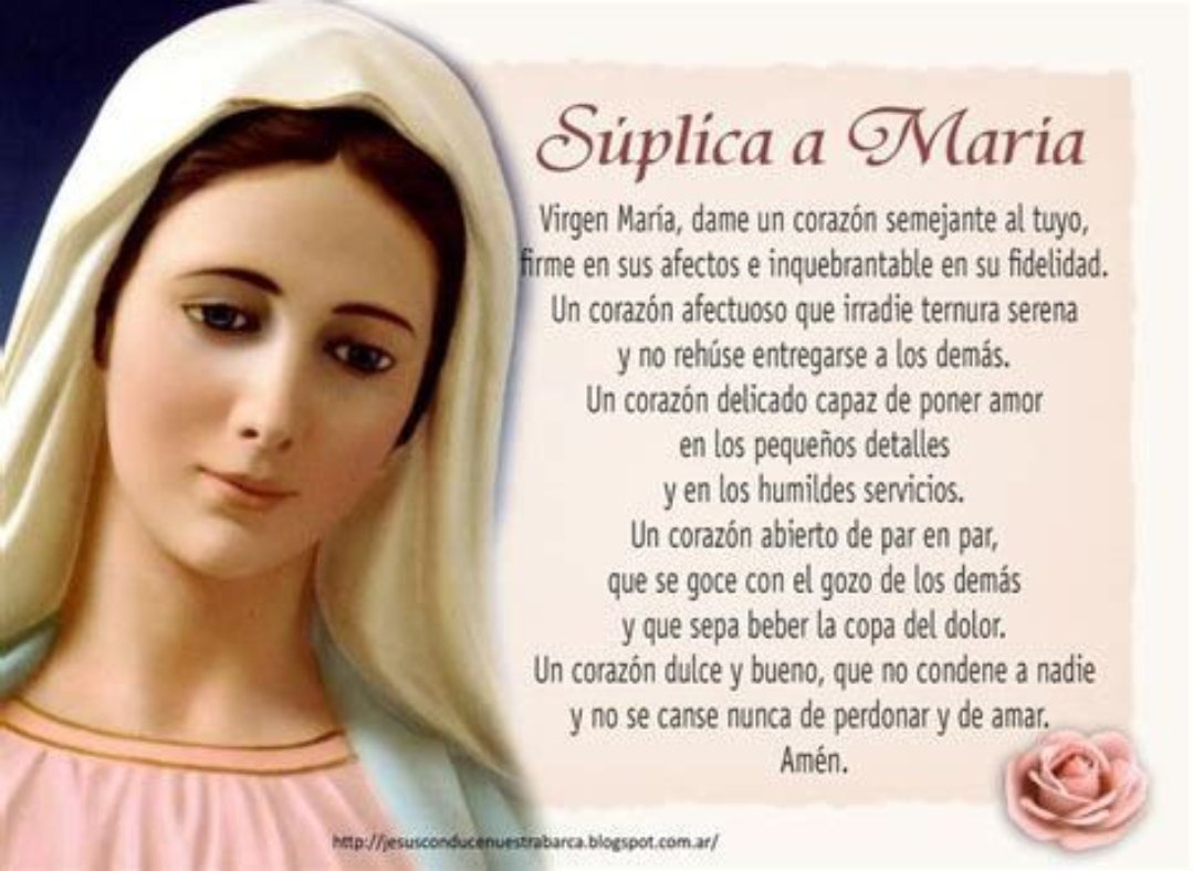 ORACIÓN A LA SANTÍSIMA VIRGEN MARÍA