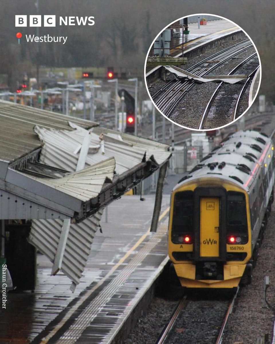 Great Western Railway has warned passengers of "significant delays".
The problem has been worsened by damage to Westbury station - where part of the roof has blown off onto the tracks.

Anybody unable to travel today can use their ticket until Monday, or can claim a full refund.