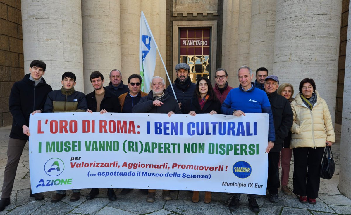 I musei vanno riaperti, non dispersi. Azione chiede di completare i restauri del Museo della Civiltà Romana e riaprire il Planetario. Investire nella cultura significa crescita: Roma non deve essere un parco a tema, ma un esempio di tutela e valorizzazione del patrimonio.