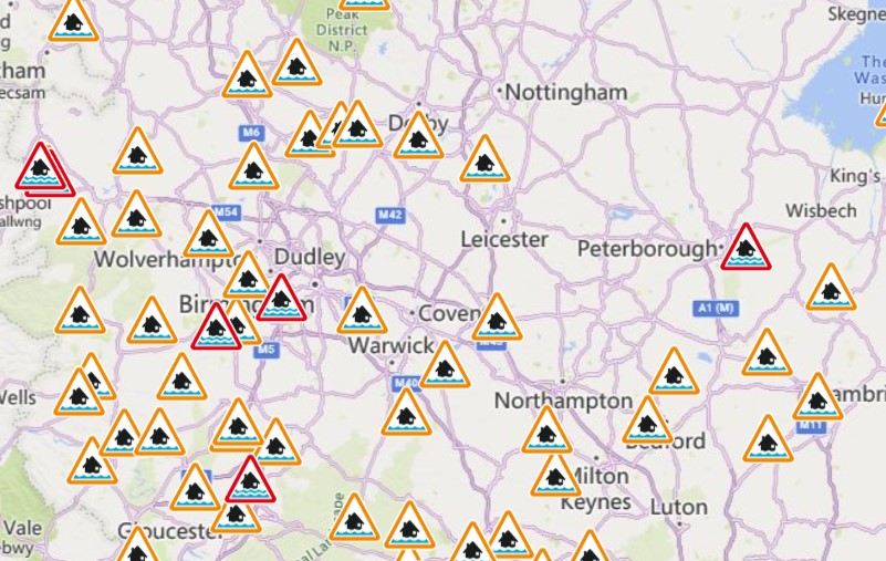 We are continuing to issue flood alerts and warnings in the Midlands.
#StormDarragh is bringing heavy rain especially in the West Midlands.

Check your flood risk.
check-for-flooding.service.gov.uk

Make sure you are signed up t our free flood warning service.
gov.uk/sign-up-for-fl…