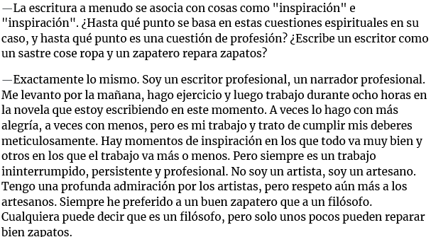 perezreverte's tweet photo. "Siempre he preferido a un buen zapatero que a un filósofo. Cualquiera puede decir que es un filósofo, pero sólo unos pocos pueden reparar zapatos". https://t.co/KbCqSTXlno