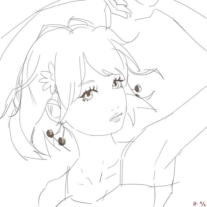 2018年に描いた線画を描き直したものです。無題170(2018) 