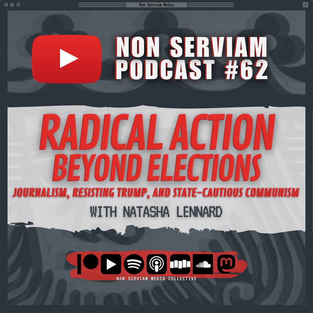 Non Serviam Media Collective (@nonserviammedia) on Twitter photo NSP 62 is out now!
For our final episode of 2024, we spoke with journalist and author <a href="/natashalennard/">Natasha Lennard</a> of <a href="/theintercept/">The Intercept</a> about radical grassroots action in a 2nd Trump presidency. 🏴
🎧 on.soundcloud.com/bUrEXEtasNrbE2…
<a href="/LucyStag/">Lucy S</a> #anarchism #socialism #journalism NSP 62 is out now!
For our final episode of 2024, we spoke with journalist and author <a href="/natashalennard/">Natasha Lennard</a> of <a href="/theintercept/">The Intercept</a> about radical grassroots action in a 2nd Trump presidency. 🏴
🎧 on.soundcloud.com/bUrEXEtasNrbE2…
<a href="/LucyStag/">Lucy S</a> #anarchism #socialism #journalism