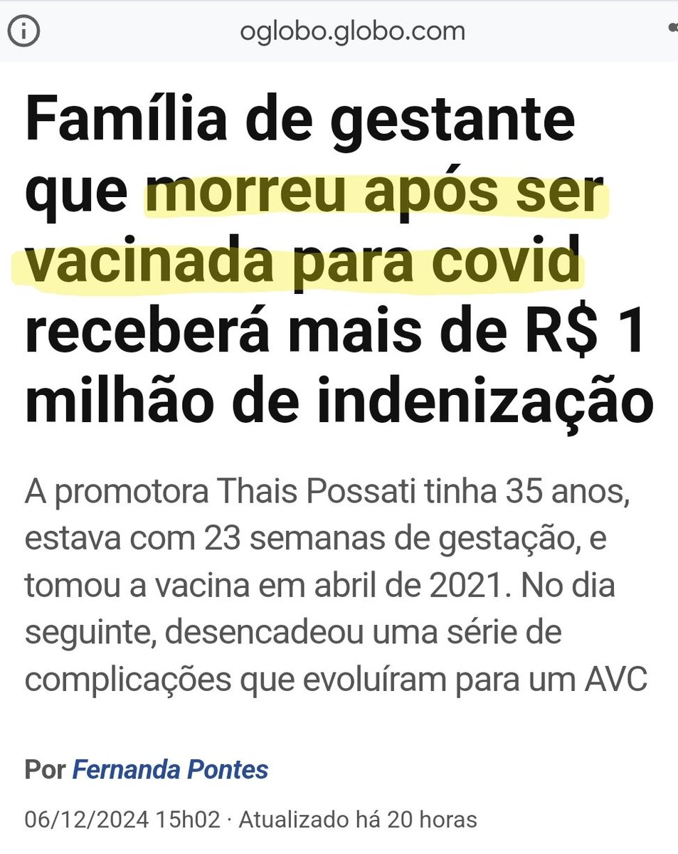 E o Ministério da Saúde petista continua tentando forçar os pais a vacinarem bebês de 6 meses pra cima com isso.
