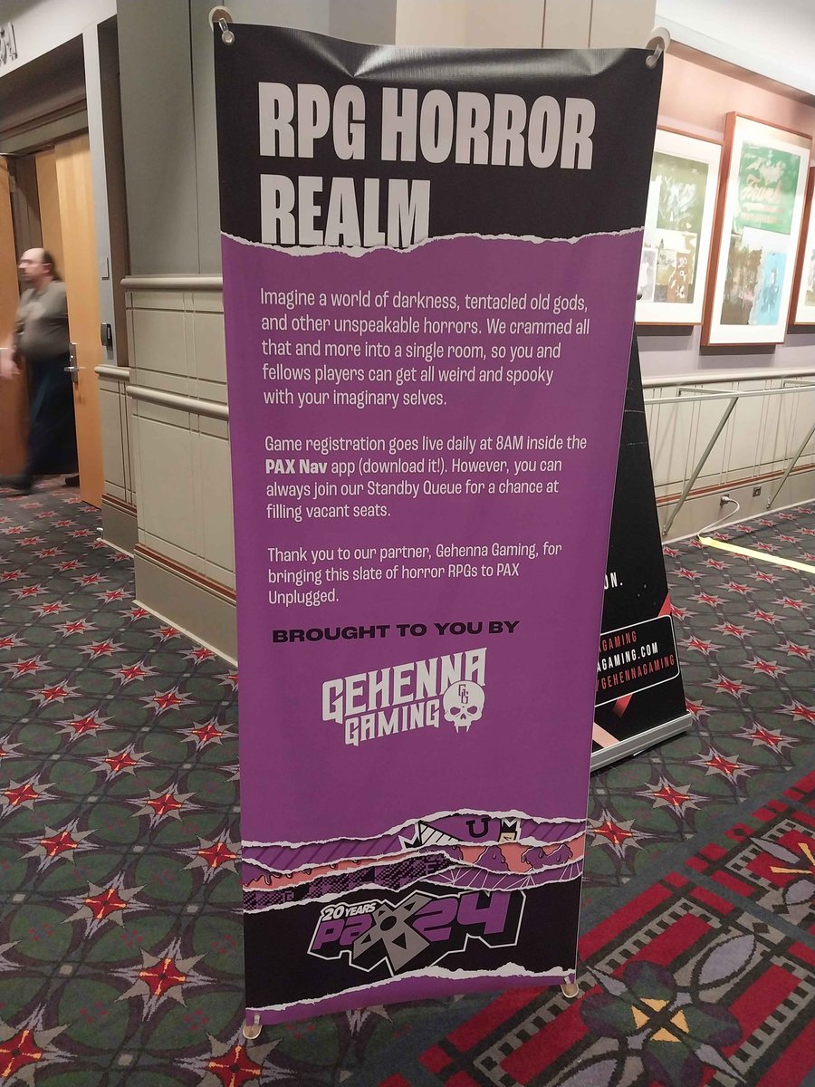 GehennaGaming's tweet photo. Looking for horror #TTRPGs at #PAXUnplugged? We got you. Stop by booth 3463 or signup for one of our games in room 105! https://t.co/2iAYSU1gCz