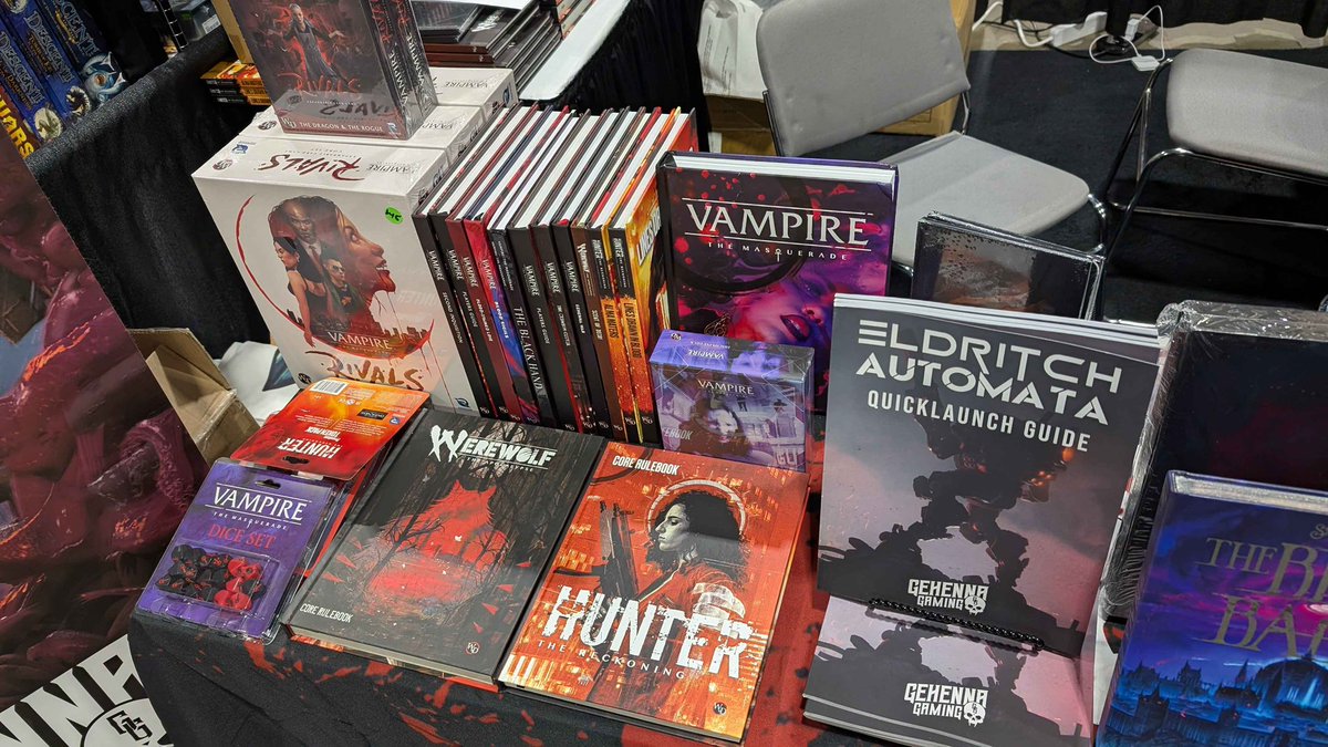 GehennaGaming's tweet photo. Looking for horror #TTRPGs at #PAXUnplugged? We got you. Stop by booth 3463 or signup for one of our games in room 105! https://t.co/2iAYSU1gCz