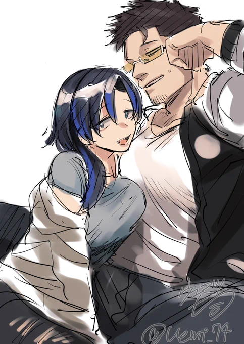 特に続く予定のないダウナー系男女の落書き

#創作男女 