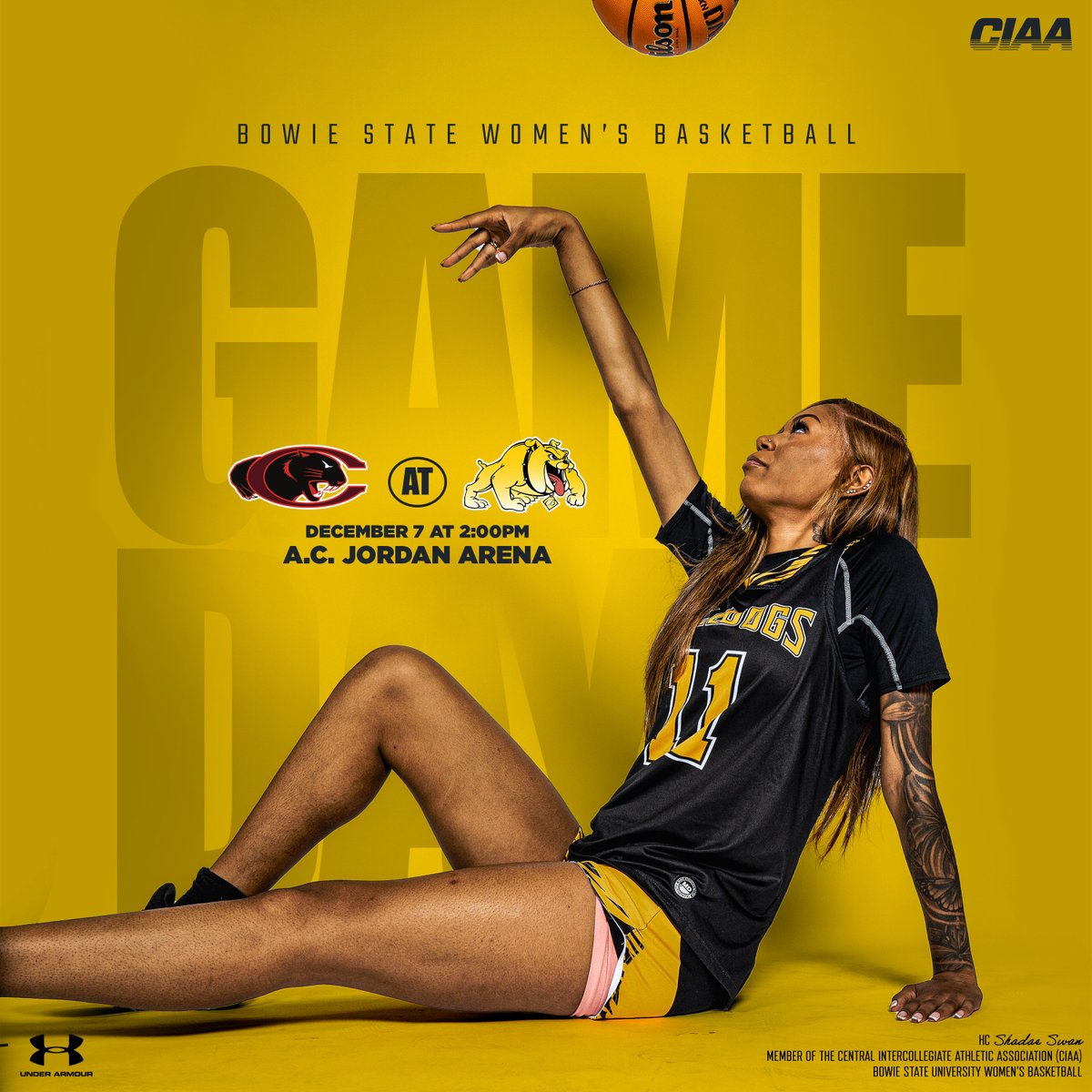 BSU_Sports_Info's tweet photo. A Saturday full of @CIAAForLife hoops inside A.C. Jordan Arena!

Wear your ugly Christmas sweater for 𝙐𝙜𝙡𝙮 𝙎𝙬𝙚𝙖𝙩𝙚𝙧 𝘿𝙖𝙮 🎄🎅❄️ for @BowieStatewbb and @BowieStateHoops!

#BulldogNation | #BiteDown https://t.co/udl30KEiVx