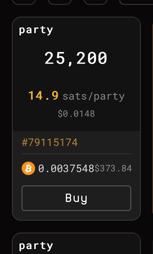 OnChainRev's tweet photo. Right now, one layer 1 airdrop claim of $Party is worth $373. 

Not bad at all! Market cap is now $30M! Has the party started yet? 
#btcdotfun #bitcoinecosystem #merlinlayer2 https://t.co/UBwXGFifSb