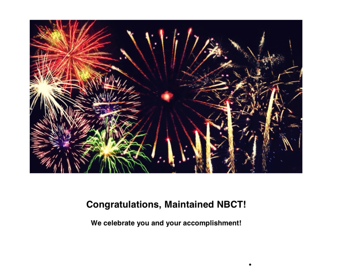 Most intense yet rewarding year! Officially passed my MOC. 🥳🤩 #nbctstrong  <a href="/NBPTS/">National Board</a>