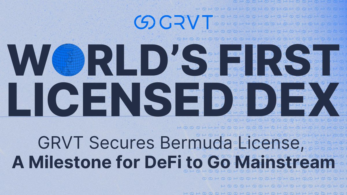 GRVT is now the world’s first regulated DEX, setting a new milestone for DeFi’s path to mainstream adoption.

cointelegraph.com/news/grvt-cryp…

✅Get Started here grvt.io/exchange/sign-…

- GRVT sets a new standard for DEXes as the most secure, compliant and institutional grade DEX