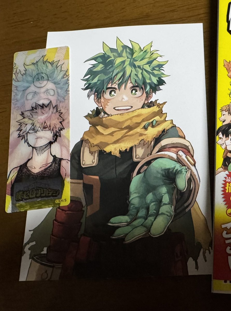 tm522ty's tweet photo. 僕のヒーローアカデミア
書店特典 交換 
譲:緑谷出久 +ナツコミ特典
求:轟焦凍
郵送にて交換お願いします！ https://t.co/n7tZO1XBbh