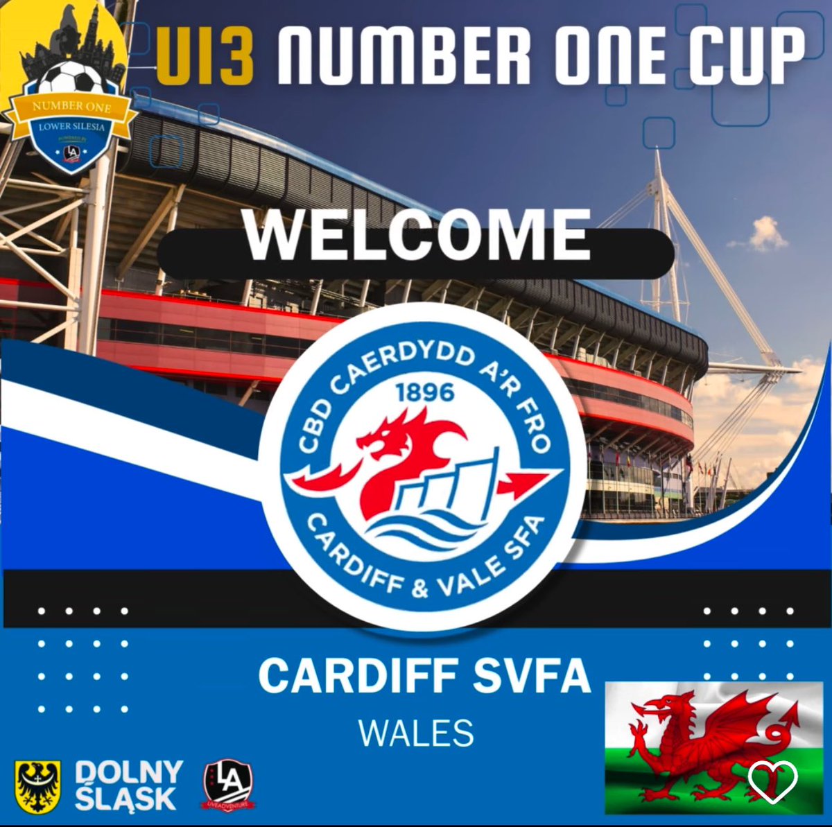 CVSFA's tweet photo. Our U13 Boys have arrived in Wroclaw to take part in the @NumberOneCup_ 🇵🇱
We’re looking forward to the challenge of competing against some of the top professional academy teams from European football.
Pob lwc fechgyn!

#SchoolCountyCountry
@LAdventureTours https://t.co/h5wR66AyX7