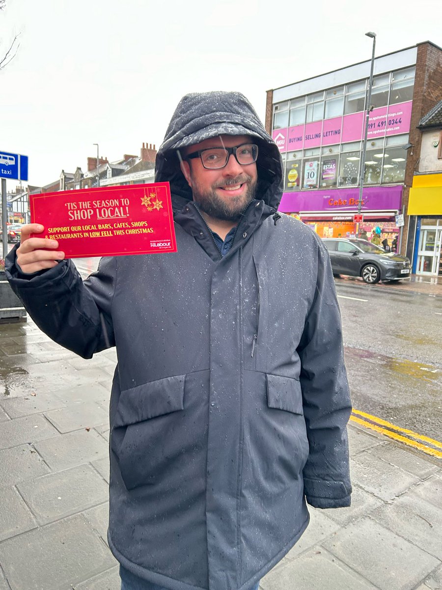 I’m not sure “weather” today was the right day to be outside. But don’t “rain on my parade”. Low Fell shops deserve a “deluge” of support this Christmas. And I’ve been “blown away” by my shop local campaign posters going up along Durham Road already #wetMP