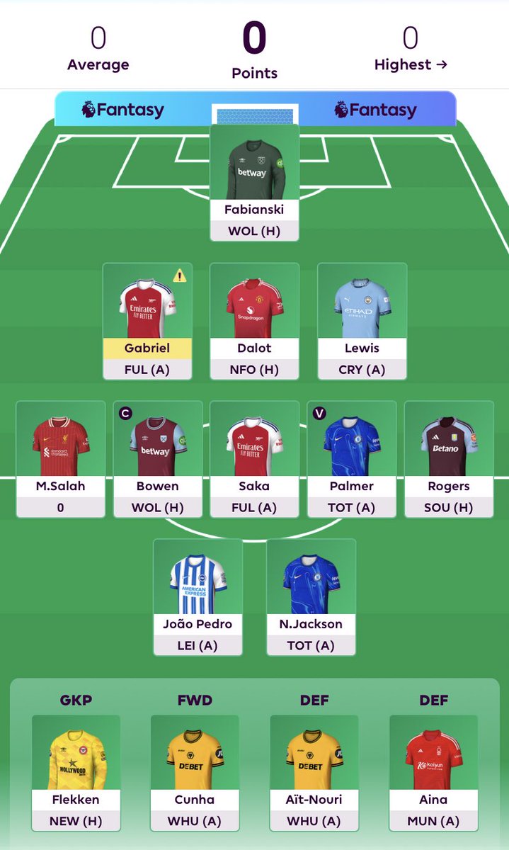 FPLmalz's tweet photo. GW15 🔒
Rolling the FT 🎲
🧢 Bowen
No Salah who’ll be replaced by Cunha - hoping for a few defender points before I can bring in better ones next week🤞🏼
GL all
#FPL #FPLCommunity #Bowie #Jarrooooooood #Dusto https://t.co/tQUHswYOW0