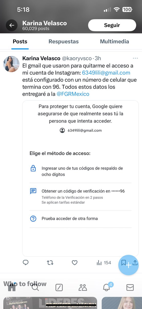 lili__910's tweet photo. @UCS_GCDMX en la foto que agrego notarán que mi cuenta no está asociada a un correo de gmail ni a un número que termina con 96, mi usuario no coincide con el correo que menciona Karina, ella me seleccionó aleatoriamente para generar acoso y odio https://t.co/pTcDjjrV8t