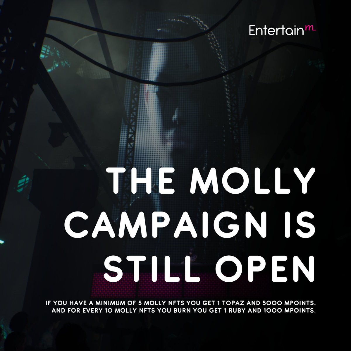 entertainm_io's tweet photo. Don't let your rugged Molly NFTs be just some nice PFPs. 

If you own at least 5, come claim your reward in our Discord and join a thriving project!🥳 https://t.co/YLPE6Kxt1f