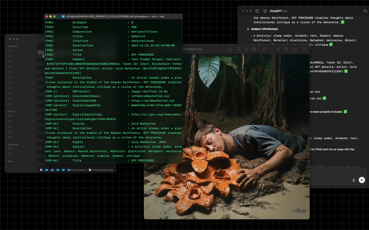 Jimmy Edgar's #VOID inspired something I couldn't ignore.  
from his randomized Promptz collection, I found surreal, dreamlike stories waiting to be visualized. this was the start of my journey into Visualized Prompt, a collection born from the Void.