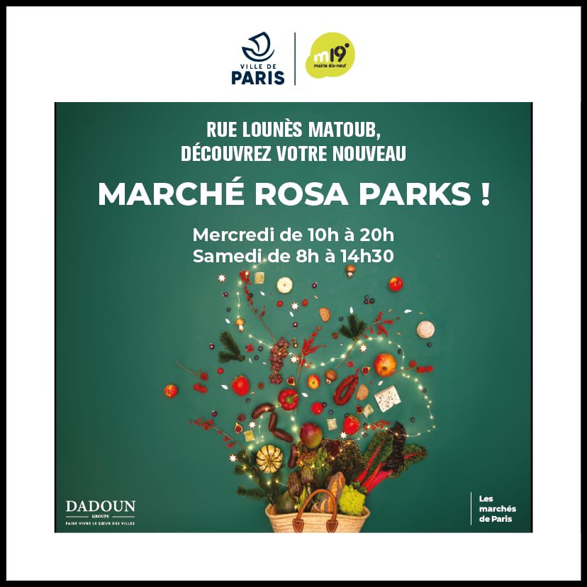 Matinée inaugurale du nouveau marché Rosa Parks. Engagement tenu pour ce marché conçu avec et pour les habitants.

Merci aux partenaires !