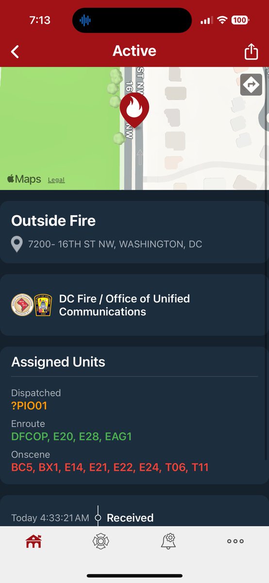 PenguinSix's tweet image. DC has a large brush fire in Rock Creek this morning.