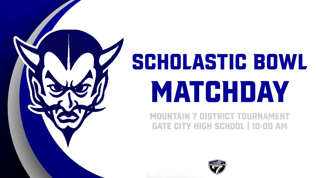 GCHSDevils's tweet photo. It’s Championship Matchday!!
Our Scholastic Bowl squad is hosting the Mountain 7 District Championship this morning at GCHS. The double elimination tournament kicks off at 10:00 AM. Go Blue!
#GCATeam https://t.co/b69zKYaZbb