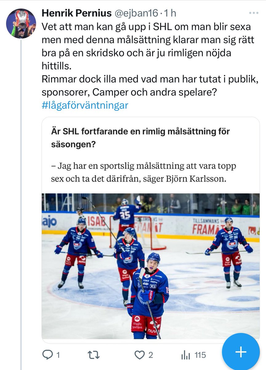 JohnnyBoijh's tweet photo. Frågade för ett par veckor sedan Alsenfelt om ”Återtåget” och målsättningen. Han mer eller mindre idiotförklarade mig.
”I minst 50 intervjuer har jag sagt att topp 6 är målsättningen. Du kan inte ha läst en enda tidning”
Tydligt att fler missat den sinnessjukt låga målsättningen. https://t.co/Wf3LG96rRj