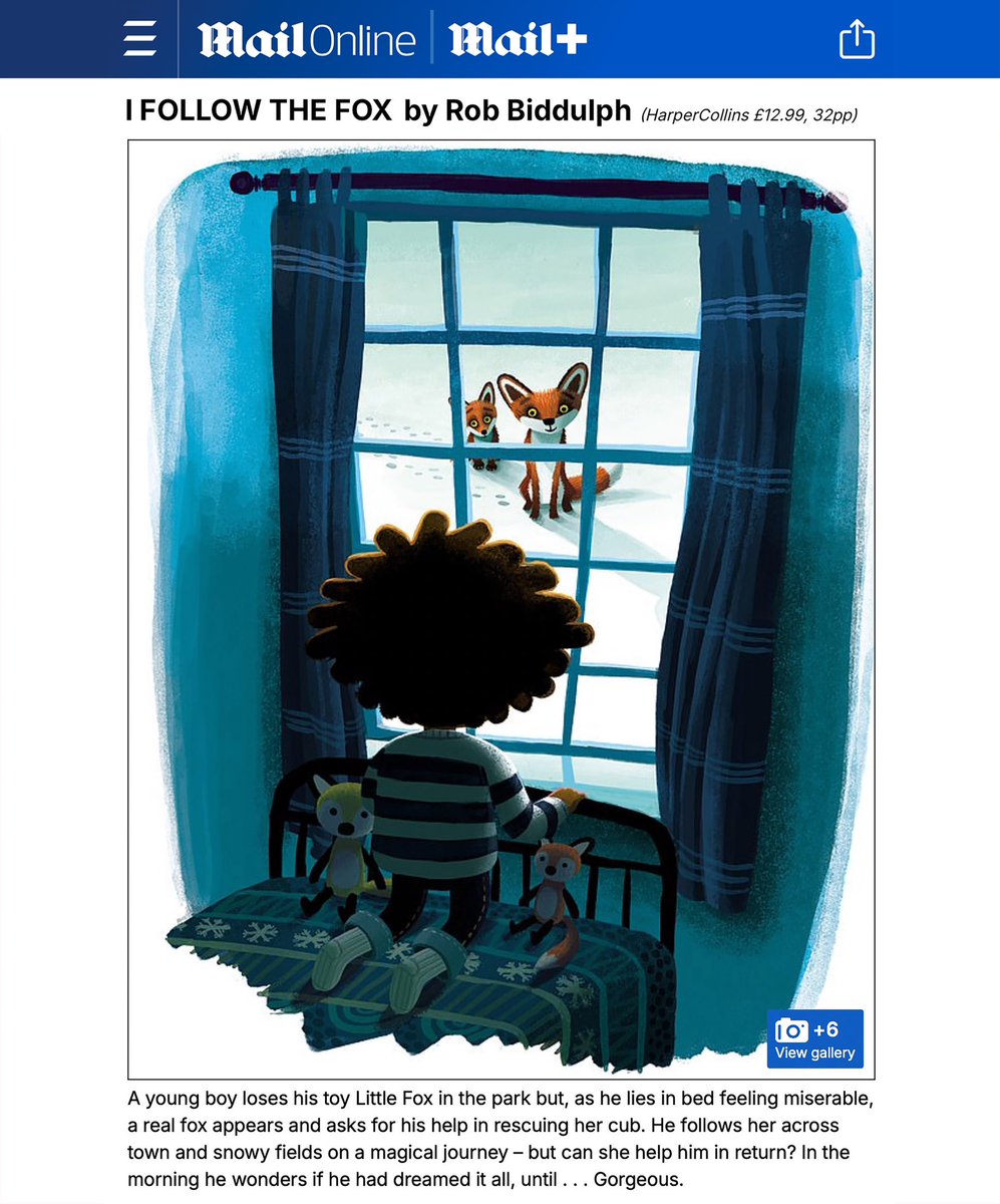 Another one! Delighted to see I FOLLOW THE FOX included in the <a href="/DailyMailUK/">Mail+</a> pick of the best books to buy for kids this Christmas. Am now feeling both joyful AND triumphant. 🔔🦊🎄