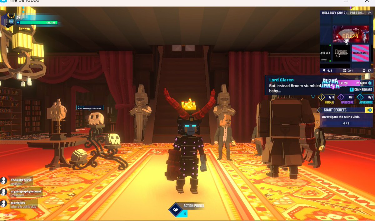 Sneaking into the Osiris club in Hellboy (2019) in <a href="/TheSandboxGame/">The Sandbox</a>. Things are about to get supernaturally exciting! 😈🔥 <a href="/Lionsgate/">lionsgate</a> register-landings.sandbox.game/alphaseason4-s… #TheSandbox #AlphaSeason4 #AS4SocialChallenge