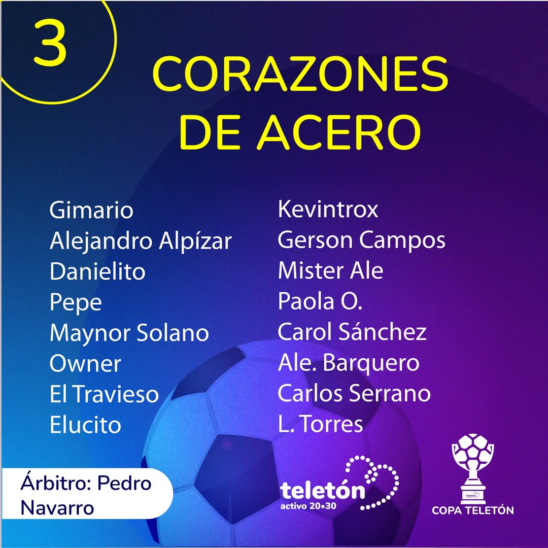 Marlenetica's tweet image. ⚽️🔥 ¡No te perdás la Copa Teletón este sábado 7 de diciembre en el Estadio Ernesto Rohrmoser! Desde las 10:00 a.m. hasta las 2:00 p.m., disfrutá de un partidazo con influencers, periodistas deportivos y jugadores veteranos. 🏟️ Si no podés venir, seguí el en vivo en TikTok…