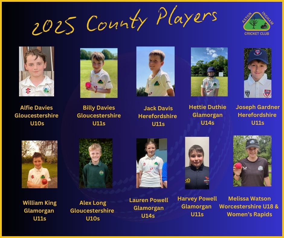 🏏Aston Ingham Cricket🏏 (@astoninghamcric) on Twitter photo We are so proud of 10 #AICC Members that have been selected to play for <a href="/GlamCricket/">Glamorgan Cricket 🏆</a> <a href="/Gloscricket/">Gloucestershire Cricket 🏆</a> Herefordshire & <a href="/WorcsCCC/">Worcestershire CCC</a> in 2025.
Go smash it and thank you to all of the coaches, past and present, that put so much into our junior section. We are so proud of 10 #AICC Members that have been selected to play for <a href="/GlamCricket/">Glamorgan Cricket 🏆</a> <a href="/Gloscricket/">Gloucestershire Cricket 🏆</a> Herefordshire & <a href="/WorcsCCC/">Worcestershire CCC</a> in 2025.
Go smash it and thank you to all of the coaches, past and present, that put so much into our junior section.