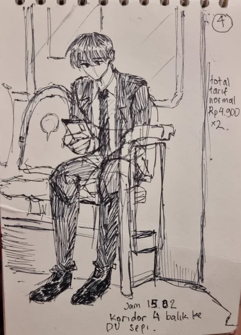 drew a kdj while i was out field surveying the almost non-existent public transportation by myself... 
